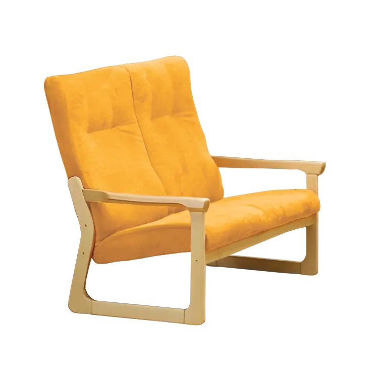 BE - 2 dvojkřeslo, koženka OTO T 5 - koženka žluto-oranžová